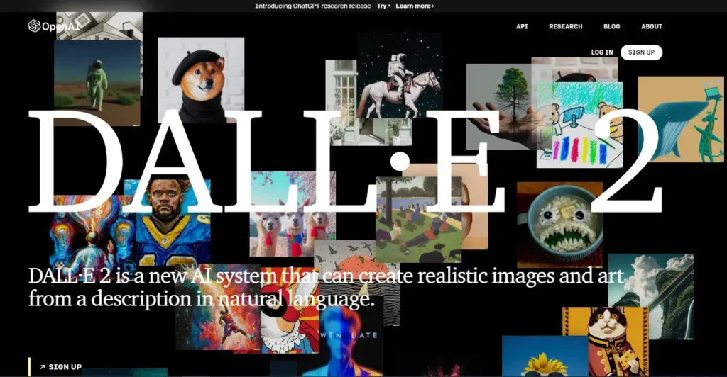 Dall.E ai image generation website, text to image for free online 