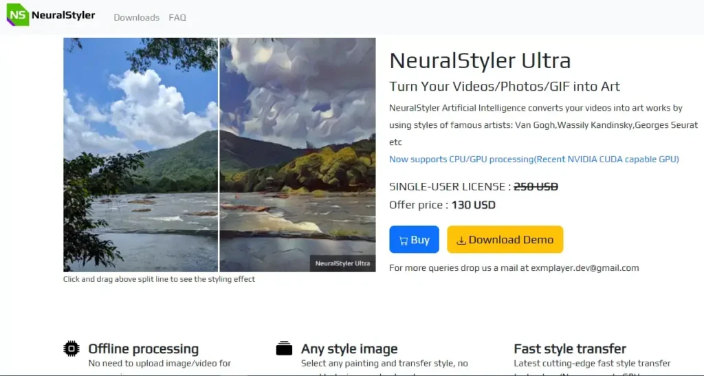 neural styler ultra ai image generation website, text to image for free online 